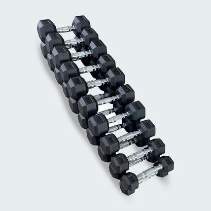 Kit Halteres Sextavado pares 1 a 10 kg com Suporte - D1Fitness