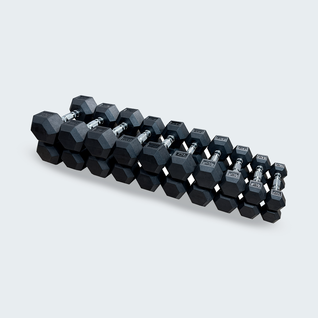 Kit Halteres Sextavado pares 1 a 10 kg com Suporte - D1Fitness