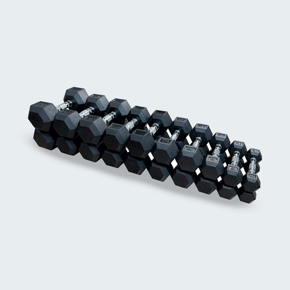 Kit Halteres Sextavado pares 1 a 10 kg com Suporte - D1Fitness