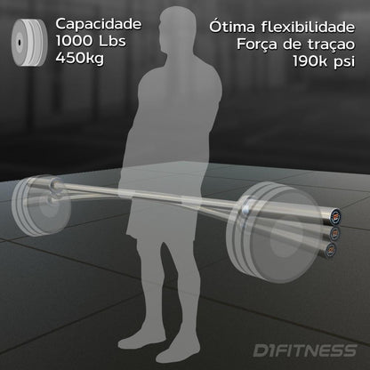 Kit 3 Barras Olímpica Masculina - Cromada