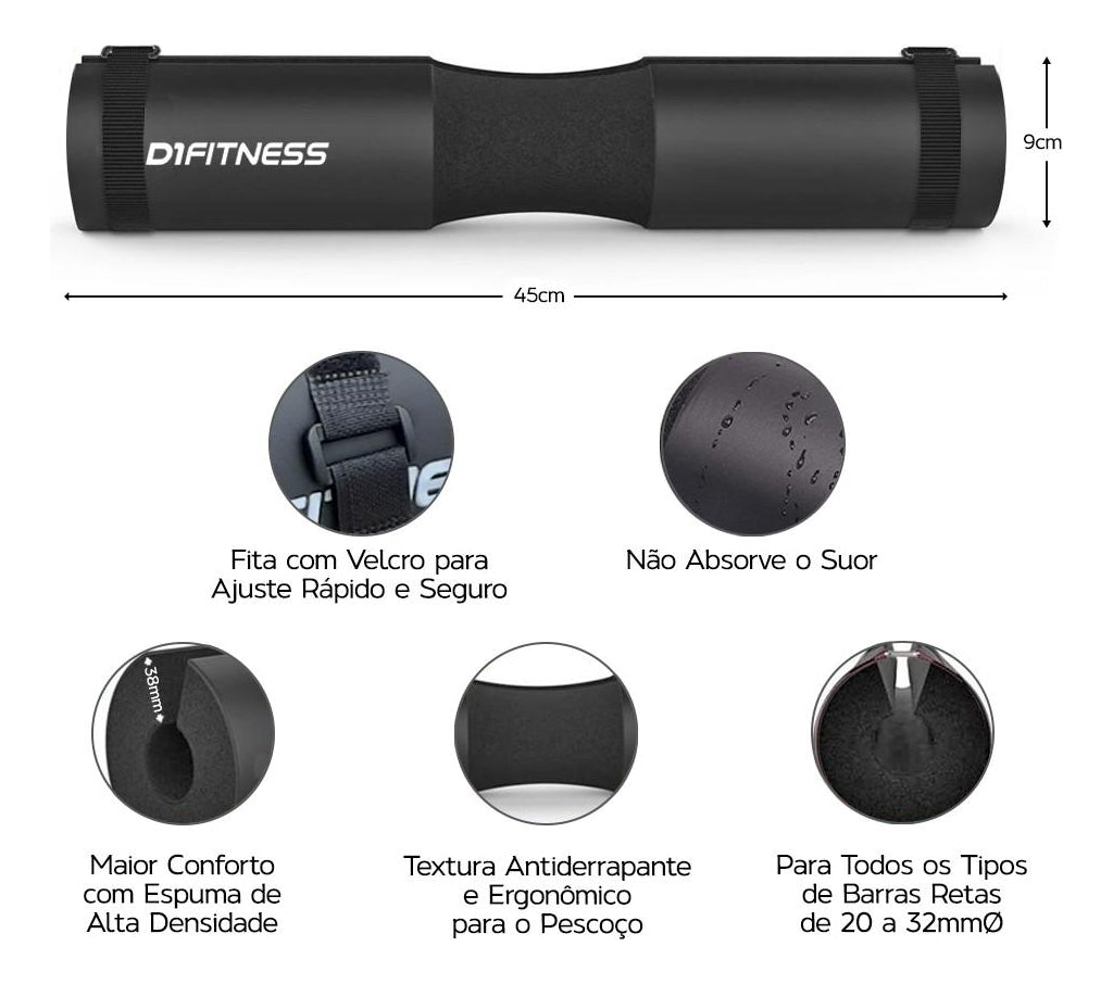 Kit 5 Protetores de Barra - ELITE - D1Fitness