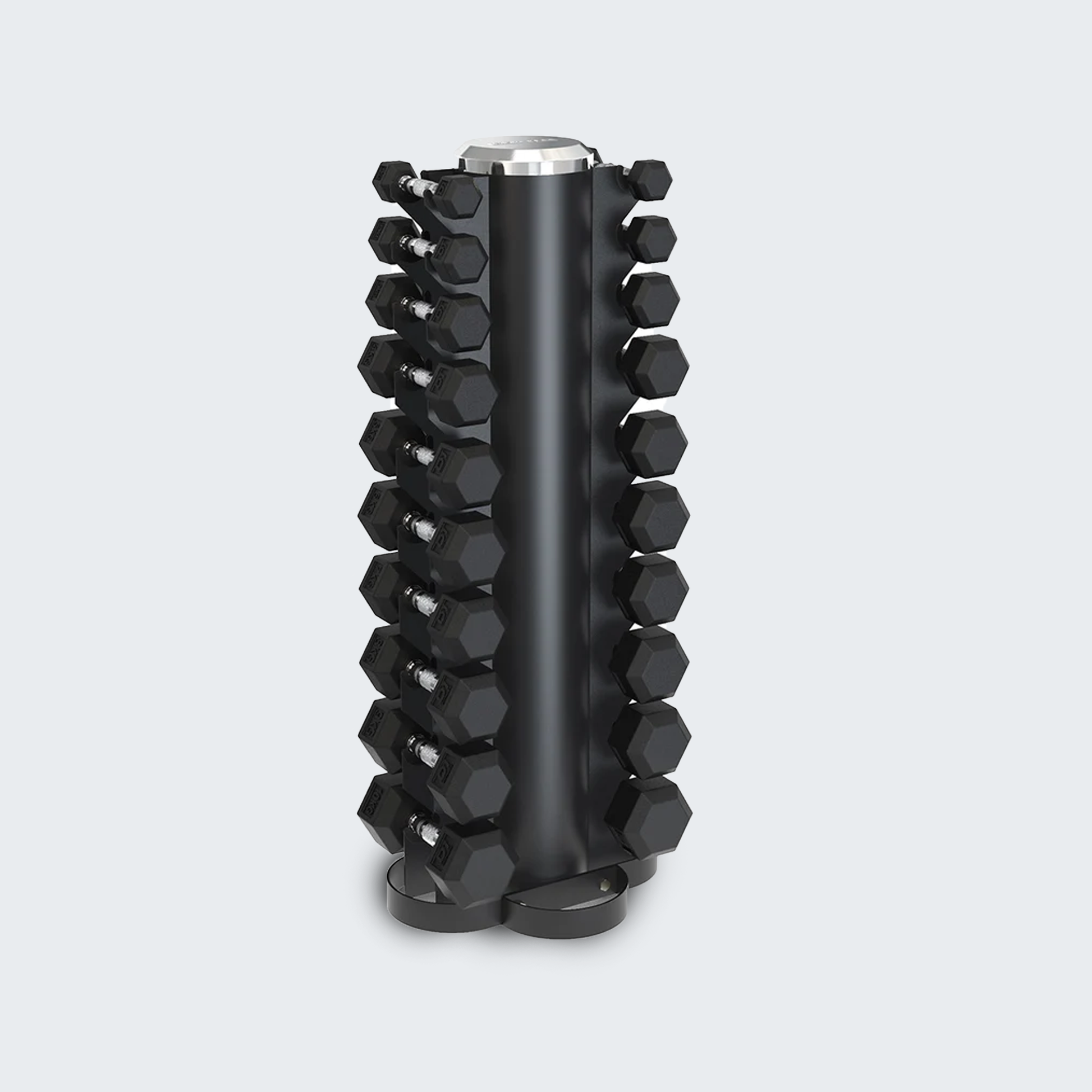 Kit Halteres Sextavado - Pares 1 a 10kg Com Suporte Torre - D1Fitness