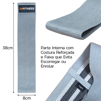 Kit Hip Mini Band Tecido Faixa Elástica
