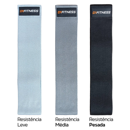 Kit Hip Mini Band Tecido Faixa Elástica