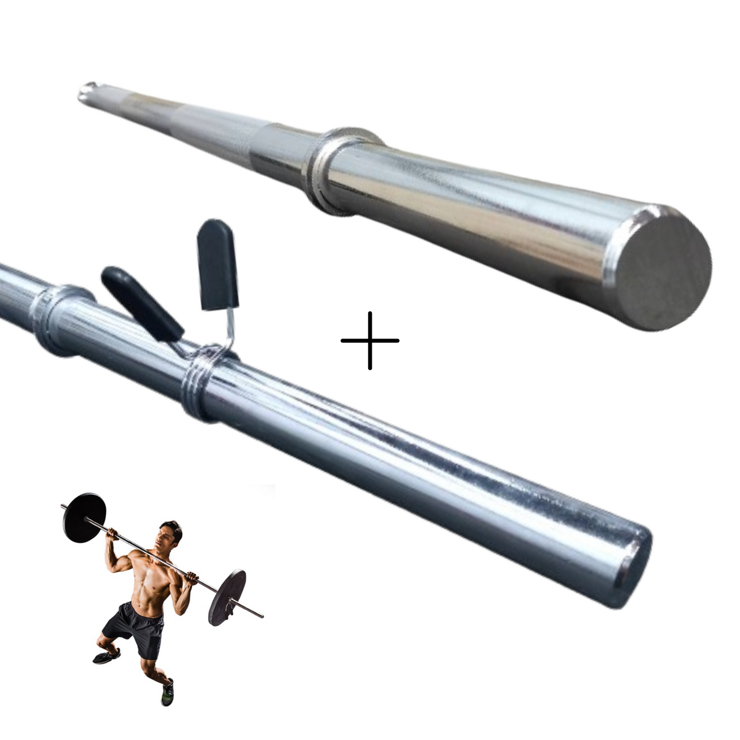 Kit Barra Reta Maciça Cromada 1,80m + Barra Reta Maciça Cromada 1,20m