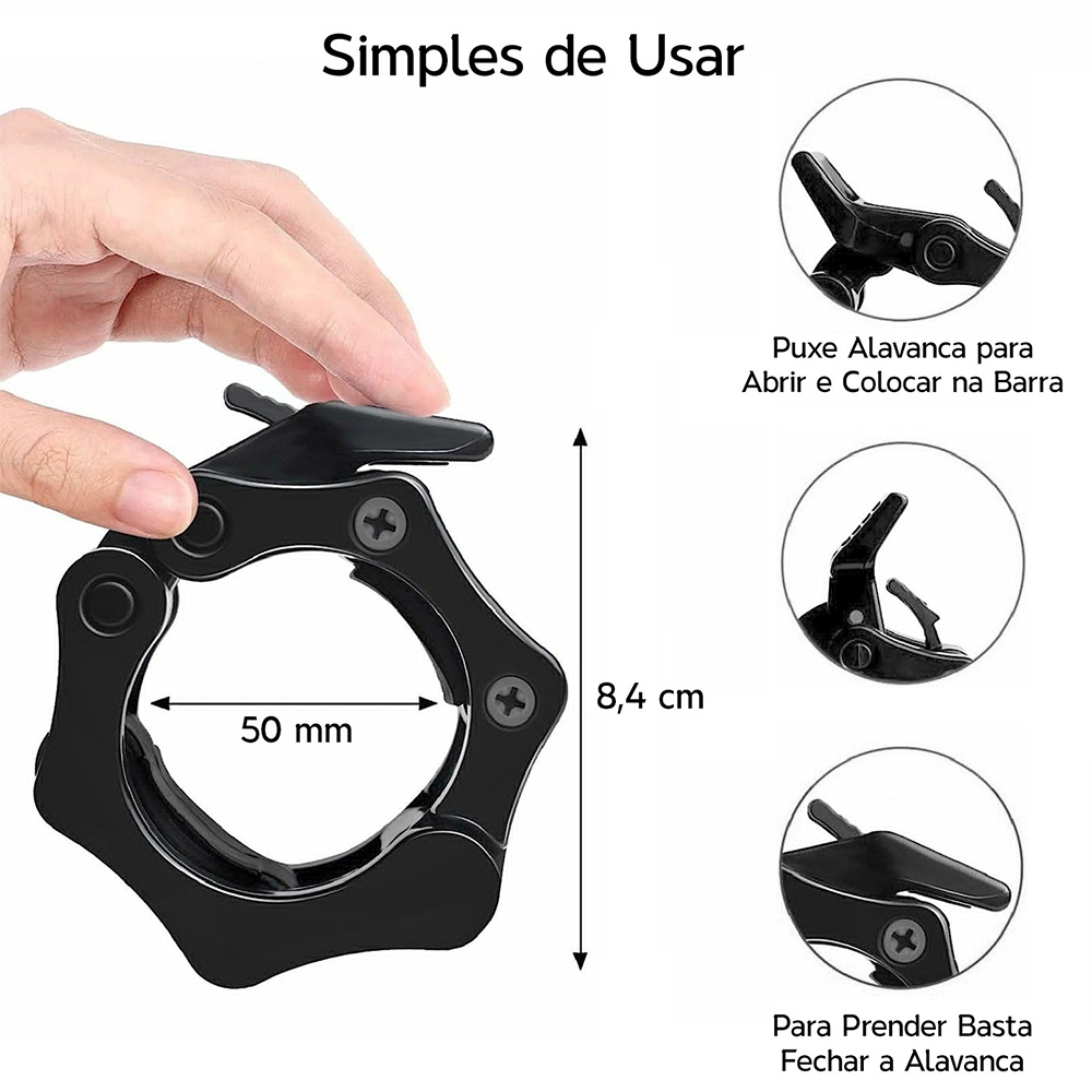 Kit Suporte de Barra Olímpica + Par de Presilhas - D1Fitness