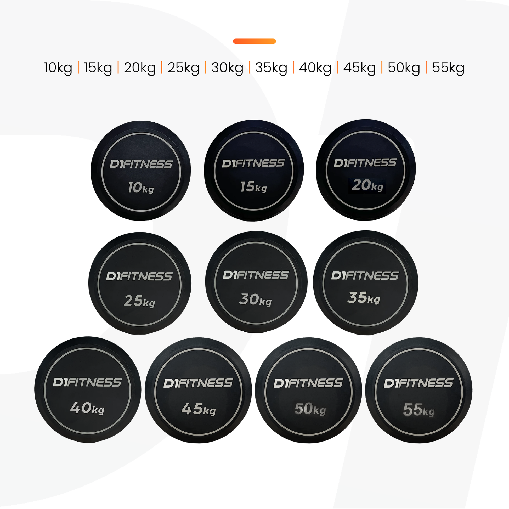 Kit 10 Barra Montada Reta Emborrachada - Elite - D1Fitness