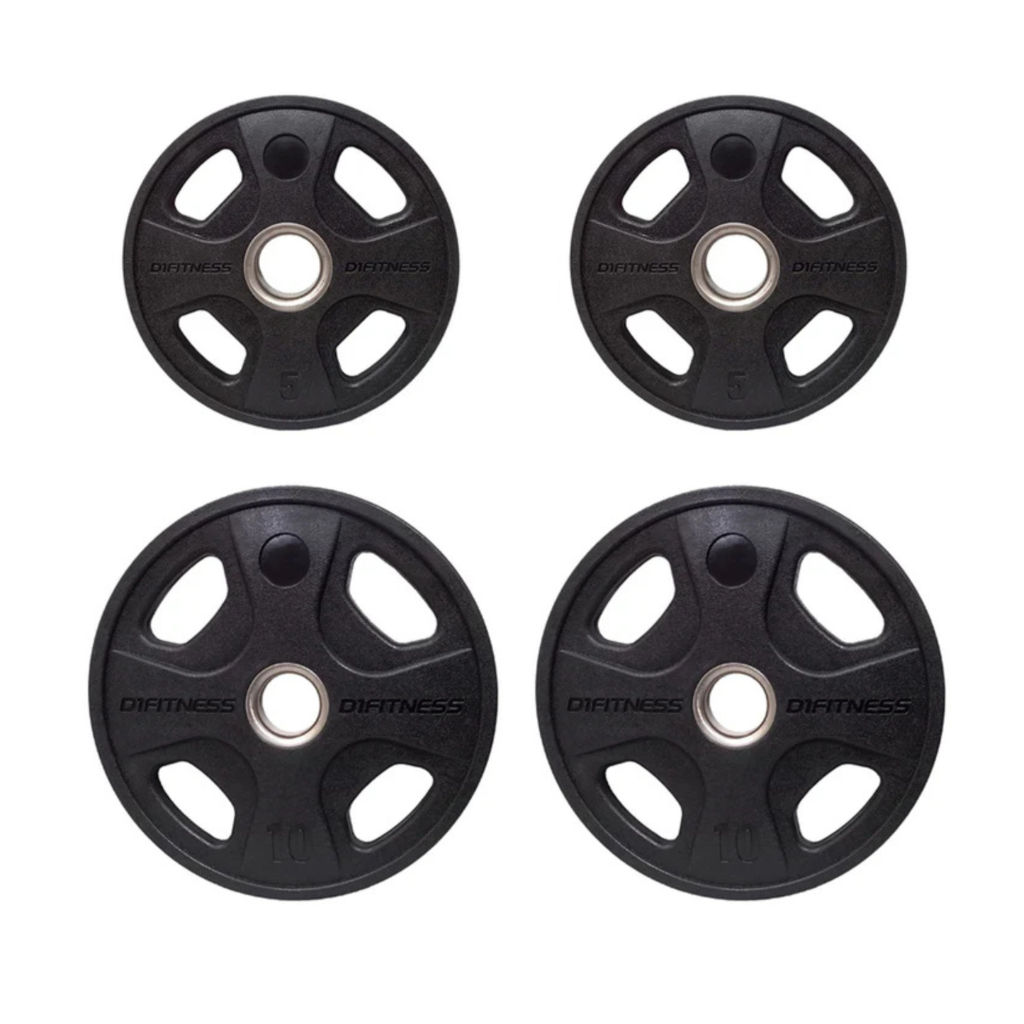 Kit 4 Anilhas Elite Emborrachada 4 Grips 30kg