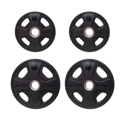 Kit 4 Anilhas Elite Emborrachada 4 Grips 30kg