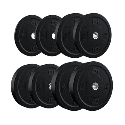 Kit Anilha Bumper Hi Temp All Black 100kg - D1Fitness