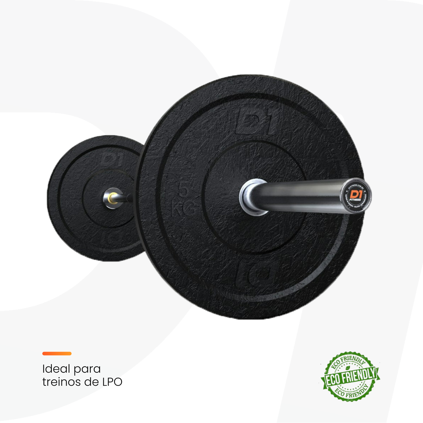 Kit Anilha Bumper Hi Temp All Black 100kg - D1Fitness