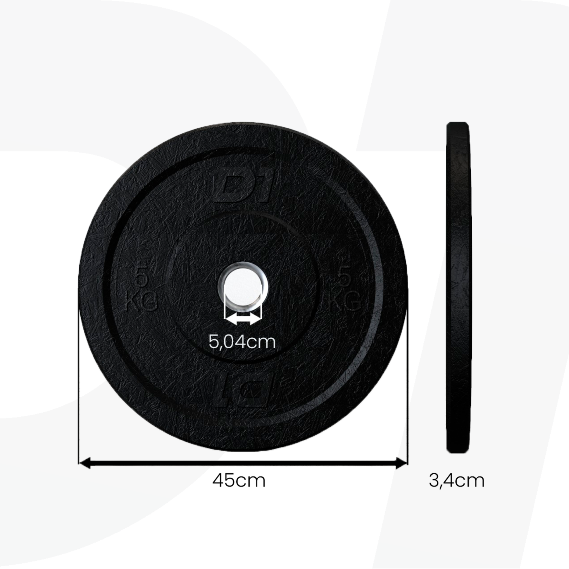 Kit Anilha Bumper Hi Temp All Black 100kg - D1Fitness