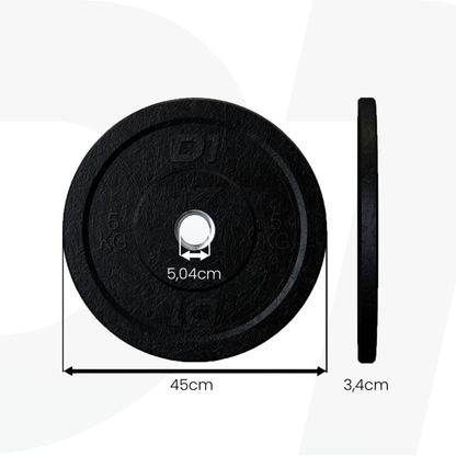 Kit Anilha Bumper Hi Temp All Black 100kg - D1Fitness