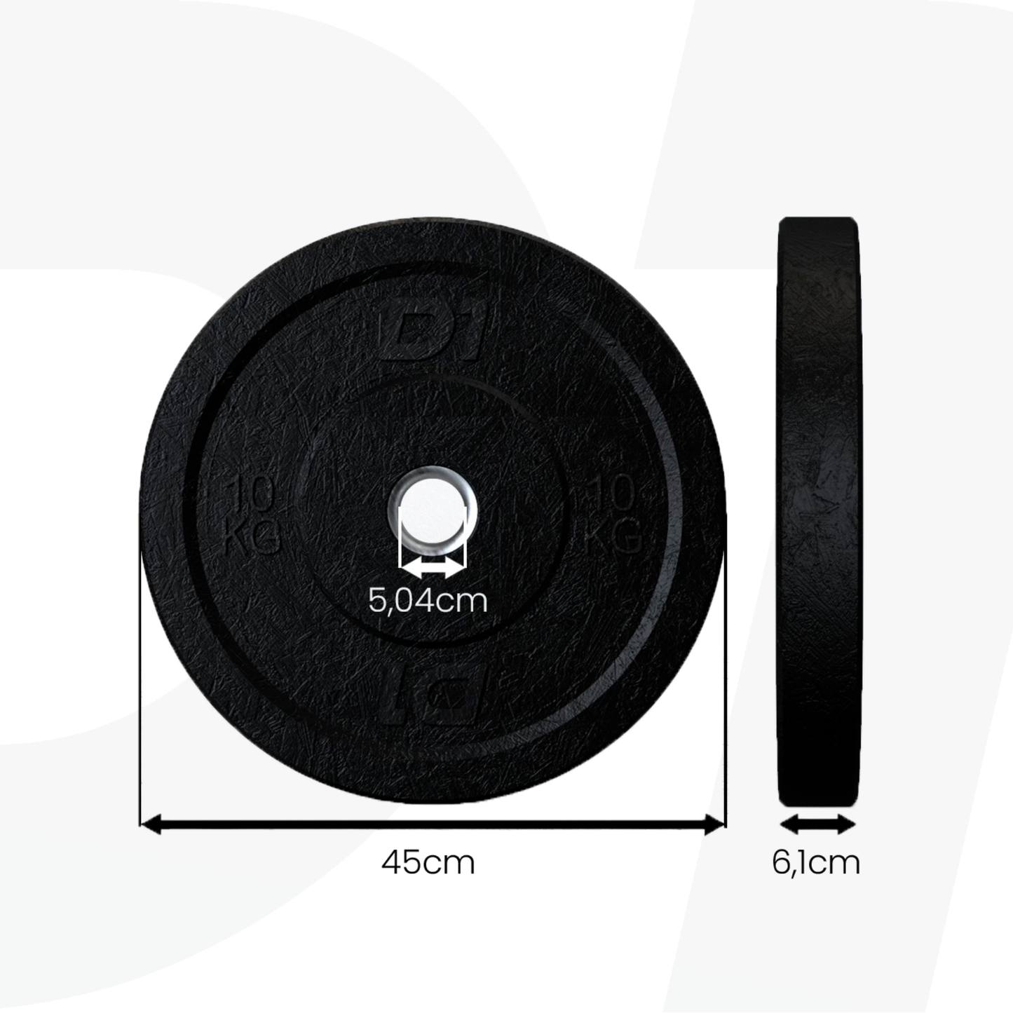 Kit Anilha Bumper Hi Temp All Black 100kg - D1Fitness