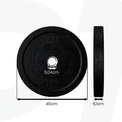 Kit Anilha Bumper Hi Temp All Black 100kg - D1Fitness