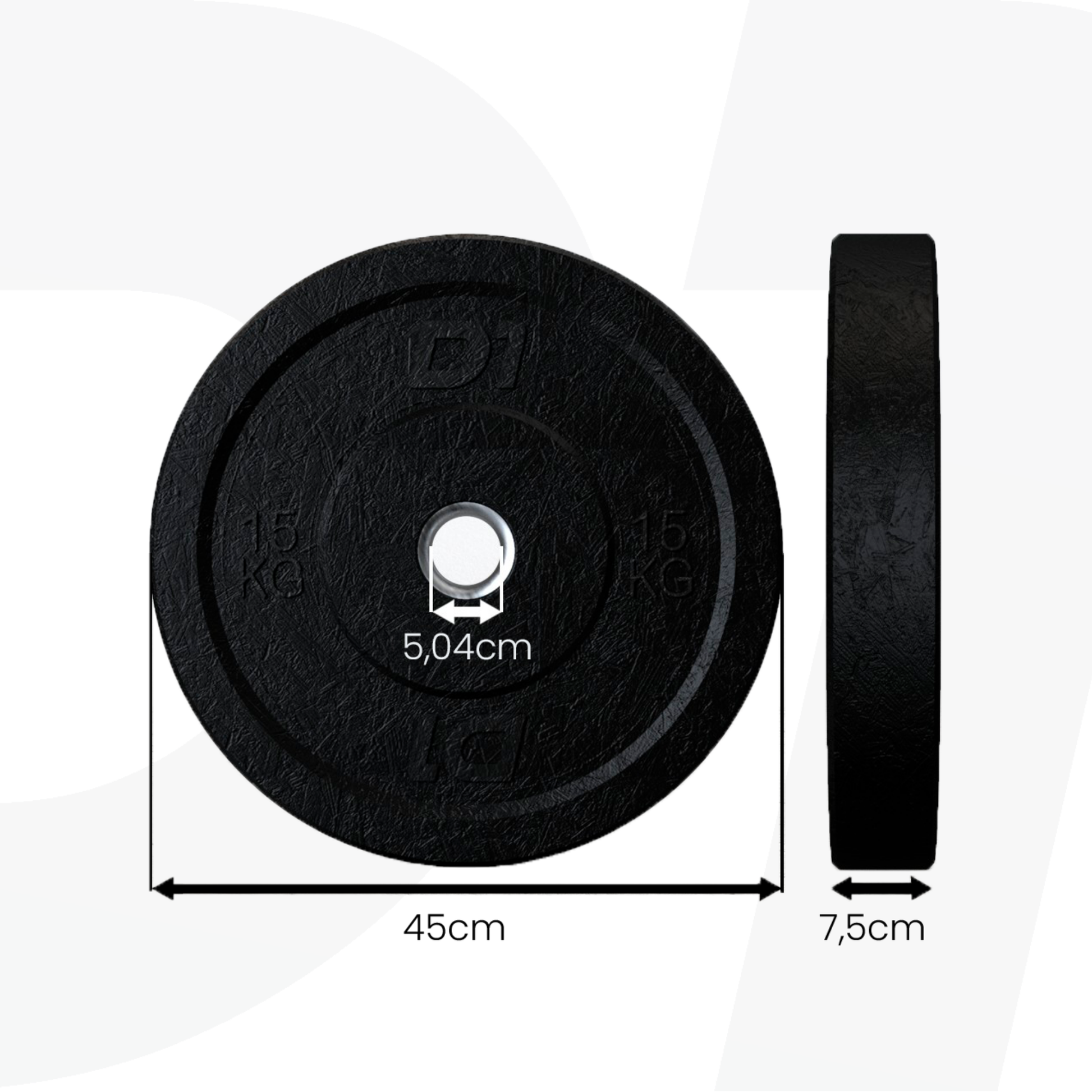 Kit Anilha Bumper Hi Temp All Black 100kg - D1Fitness