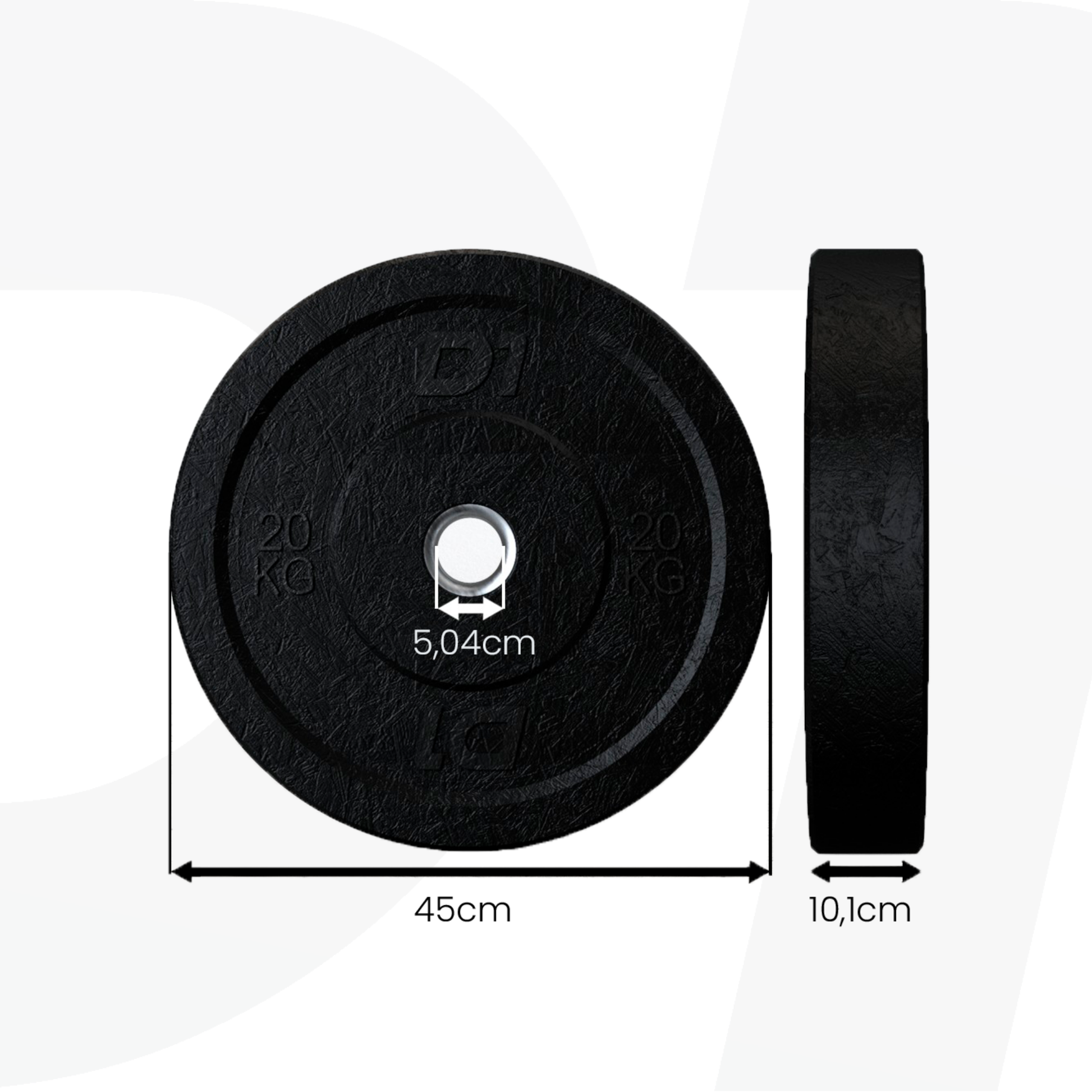 Kit Anilha Bumper Hi Temp All Black 100kg - D1Fitness