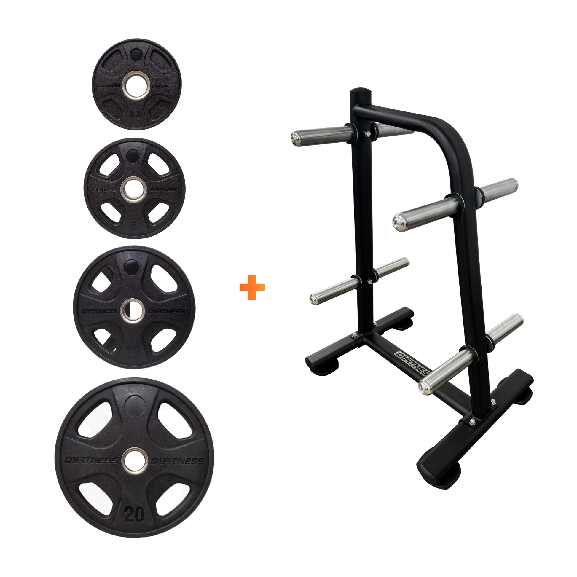 Kit Anilha 4 Grip + Suporte - D1Fitness