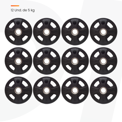 Kit Anilha 4 Grip + Suporte - D1Fitness