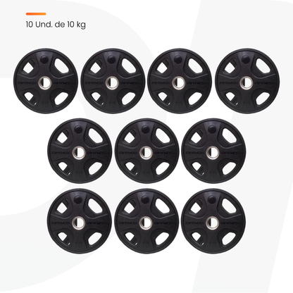 Kit Anilha 4 Grip + Suporte - D1Fitness