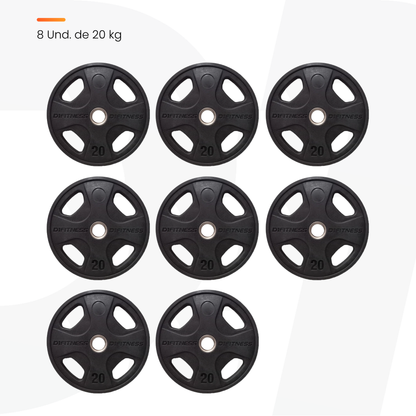 Kit Anilha 4 Grip + Suporte - D1Fitness