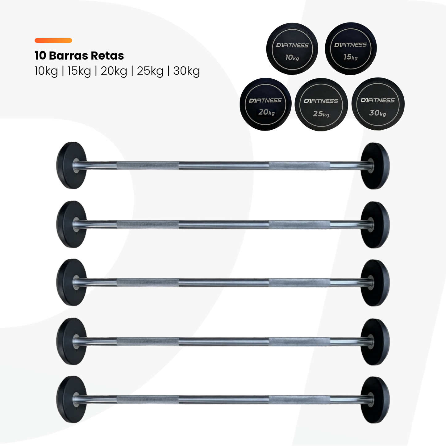 Kit barra montada elite 5 barras retas + 5 barras W e Suporte