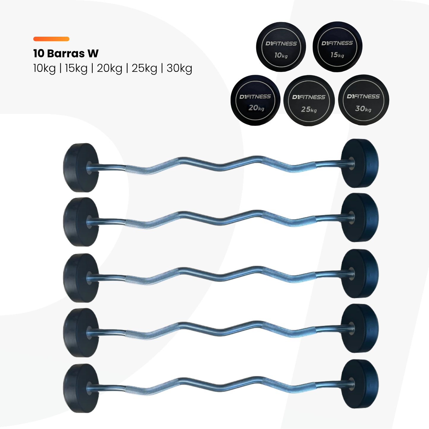 Kit barra montada elite 5 barras retas + 5 barras W e Suporte