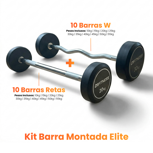 Kit barra montada elite 10 barras retas + 10 barras W.