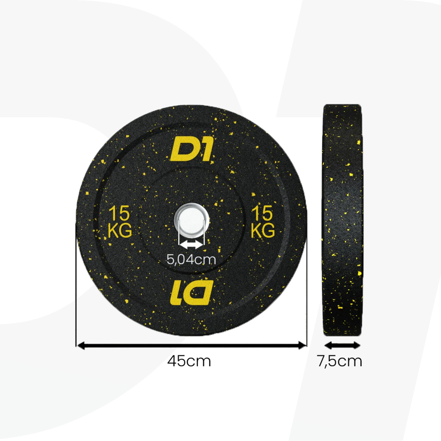 Kit 8 Anilhas Olímpica Bumper Hi Temp - 100kg - D1Fitness