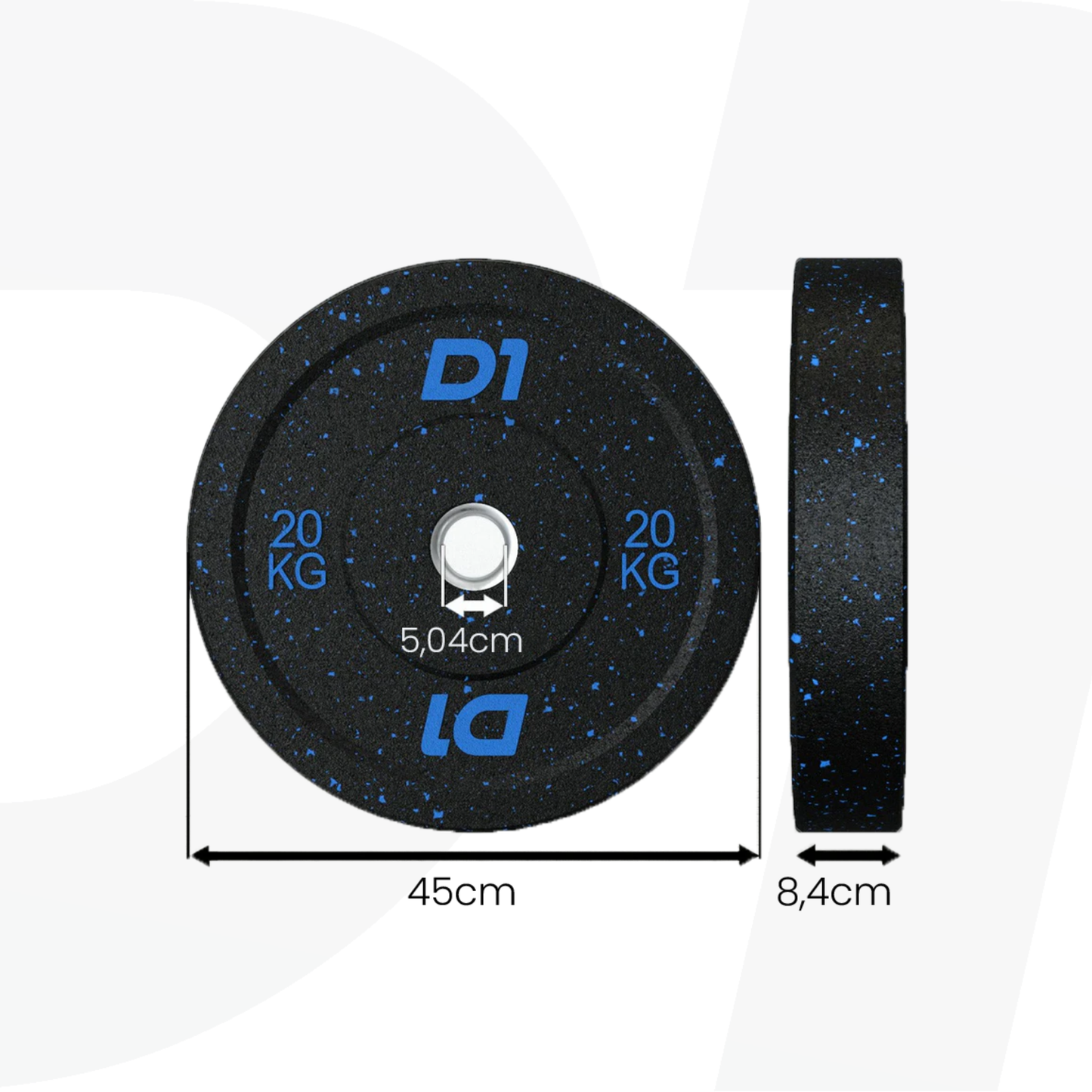 Kit 8 Anilhas Olímpica Bumper Hi Temp - 100kg - D1Fitness