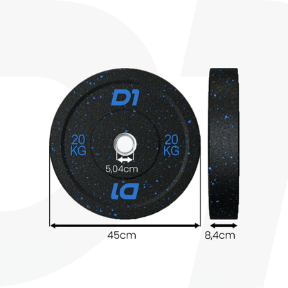 Kit 8 Anilhas Olímpica Bumper Hi Temp - 100kg - D1Fitness