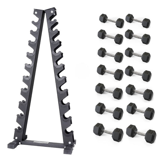 Suporte Torre 10 Pares + Par Halter 5, 6, 7, 8, 9, 10 e 12,5kg
