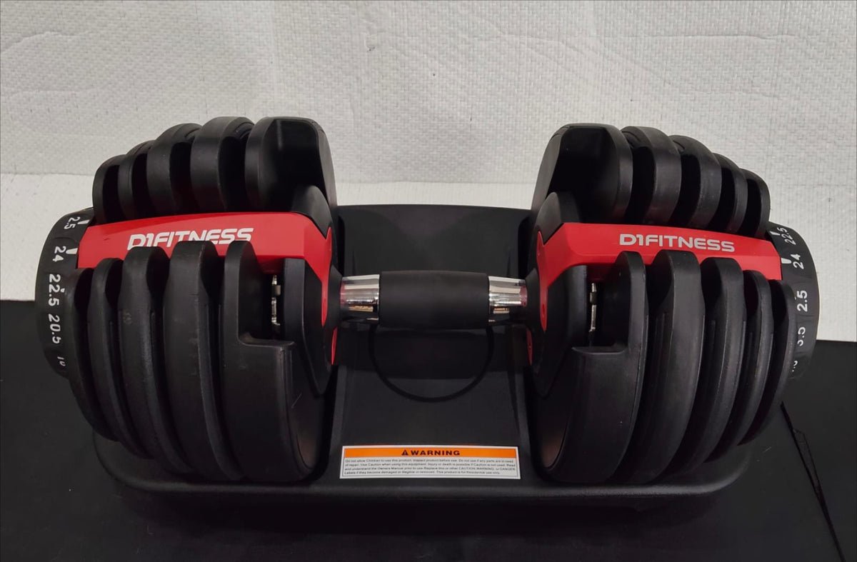 Dumbbell Halter Ajustável de 2,5kg a 24kg com Base (OUTLET)