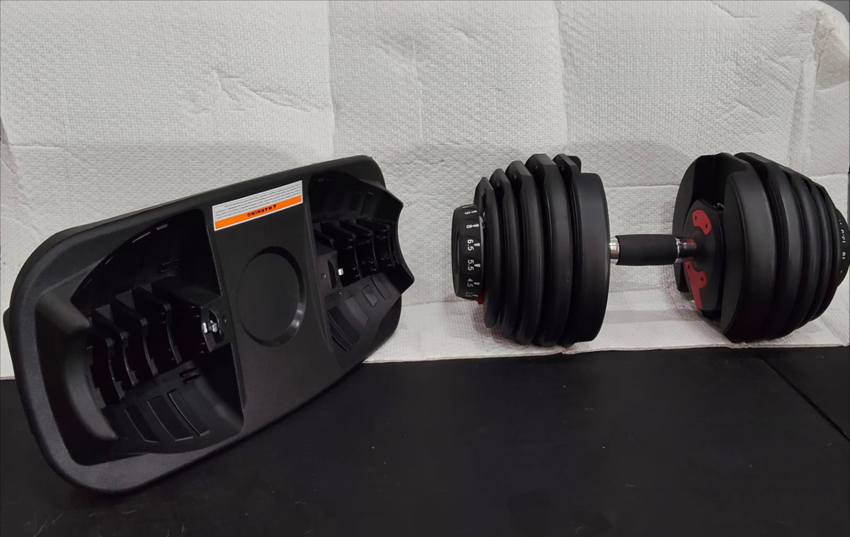 Dumbbell Halter Ajustável de 2,5kg a 24kg com Base (OUTLET)