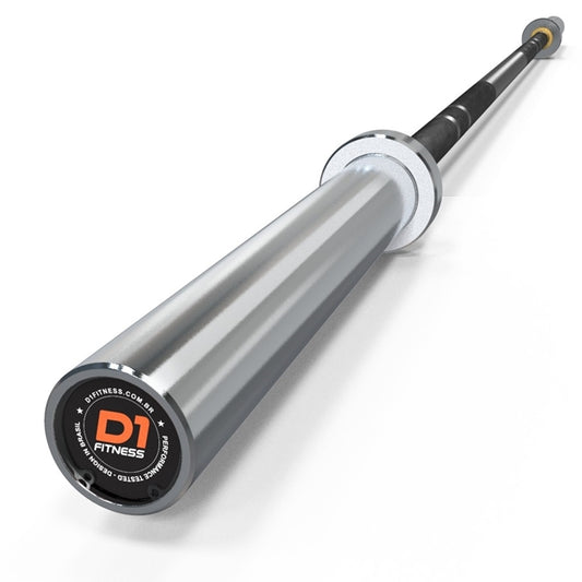 Barra Olímpica Feminina 201cm-15kg-25mm Ø - Hard Chrome/Black Zinc - C/ Trat. Térmico - Suporta 680kg (OUTLET)