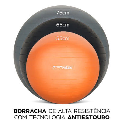 Bola Suiça com Bomba - Fit Ball - D1Fitness