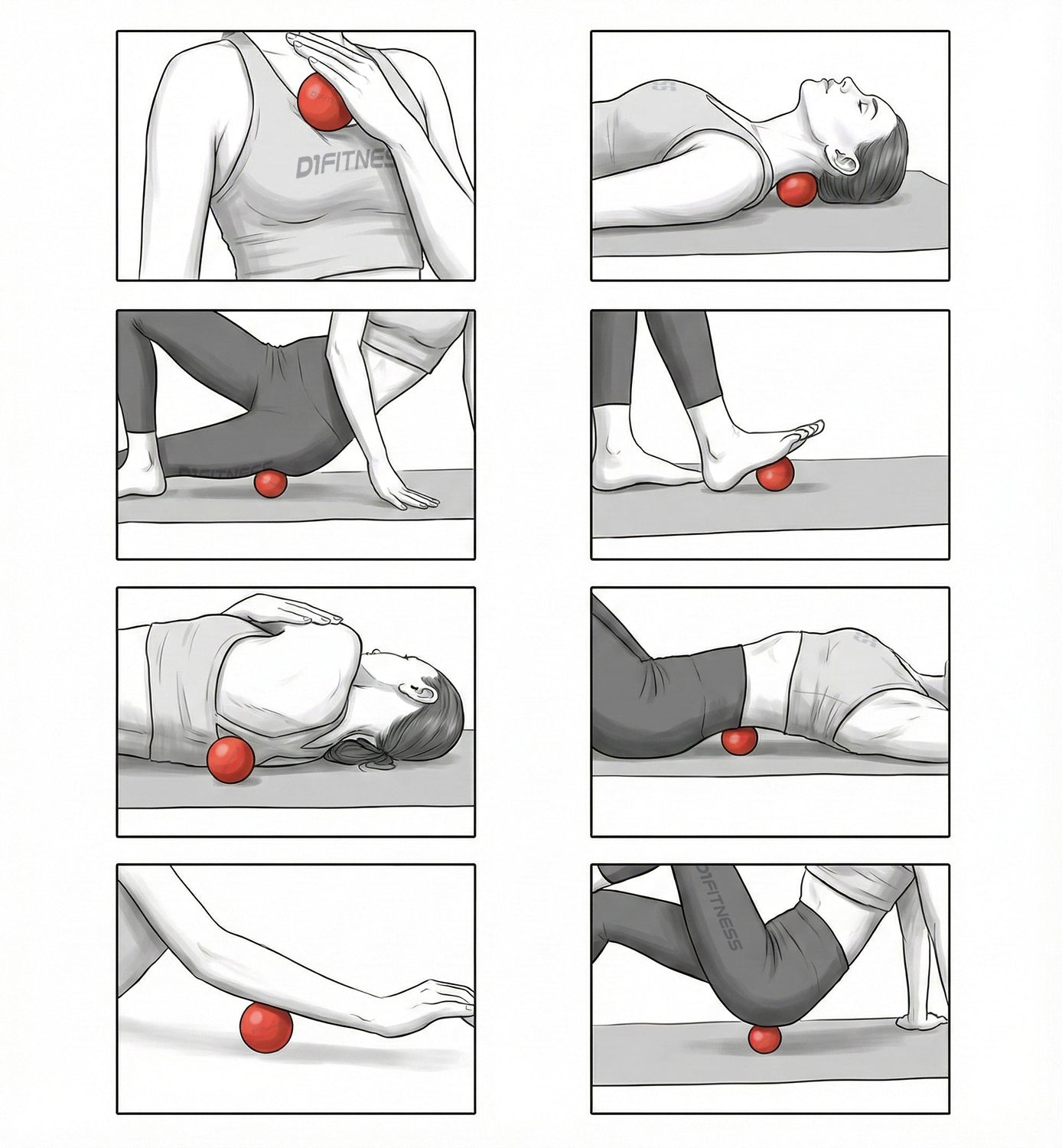 Double Ball Lacrosse Ball para Liberação Miofascial | D1Fitness