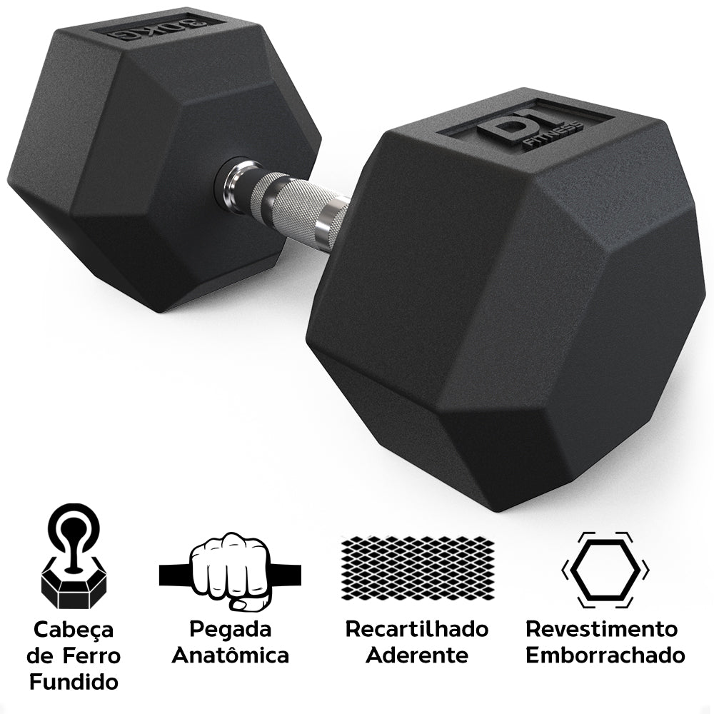 Kit Suporte Expositor Longo + Halteres (1 a 30kg)