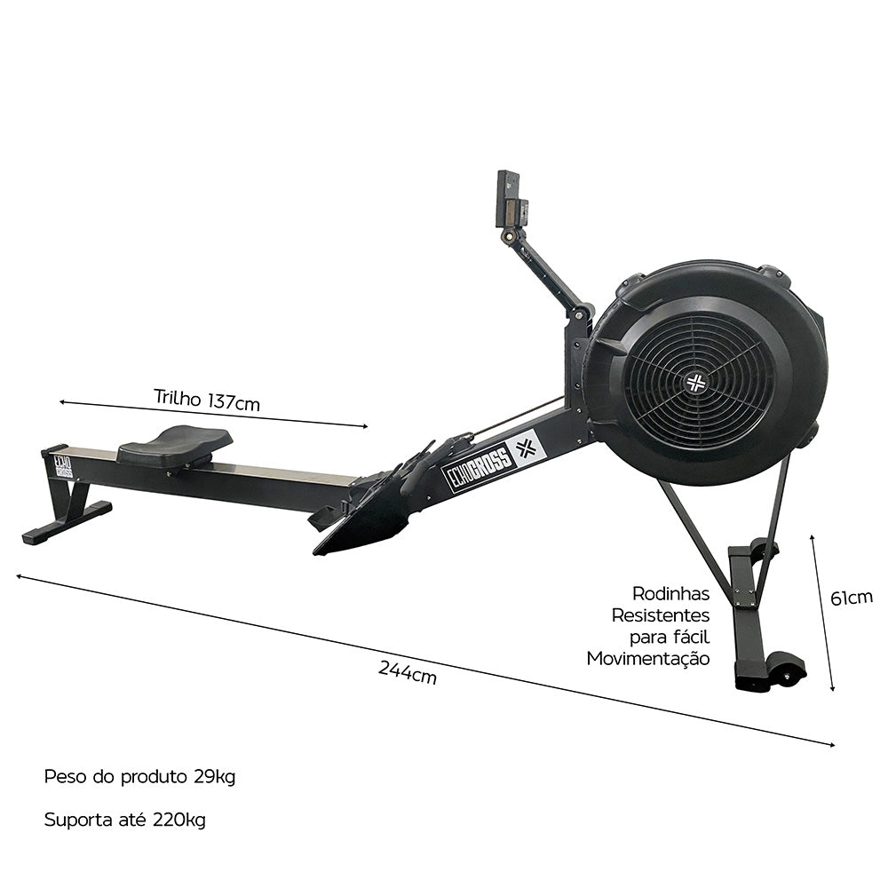 Kit 2 Remos Seco Indoor Air Rower EchoCross Pro D1fitness