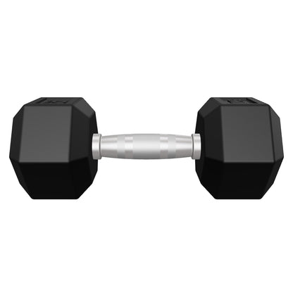 Halter Dumbbell Sextavado Emborrachado Cromado