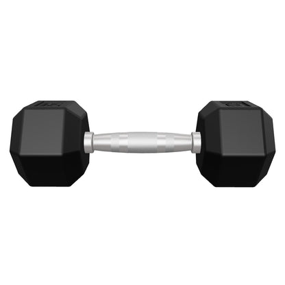 Halter Dumbbell Sextavado Emborrachado Cromado