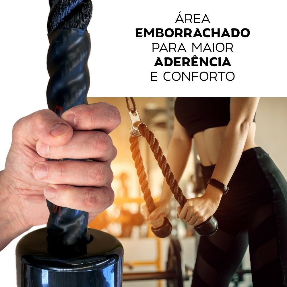 Kit Puxadores: Par puxador Estribo + Puxador Corda + Puxador Triângulo - D1Fitness