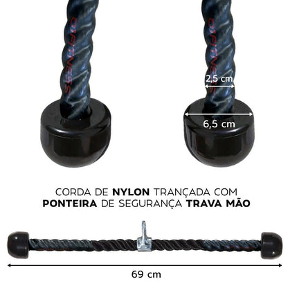 Kit Puxadores: Par puxador Estribo + Puxador Corda + Puxador Triângulo - D1Fitness