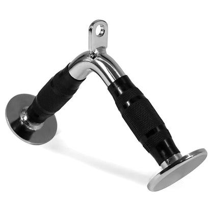 Par Puxadores Tríceps Pulley V Articulado + Puxador V Cromado Emborrachado