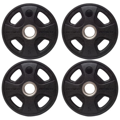 Kit 4 Anilhas Elite Emborrachada 4 Grips 5kg