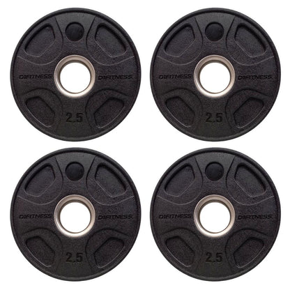 Kit 4 Anilhas Elite Emborrachada 4 Grips 2,5kg