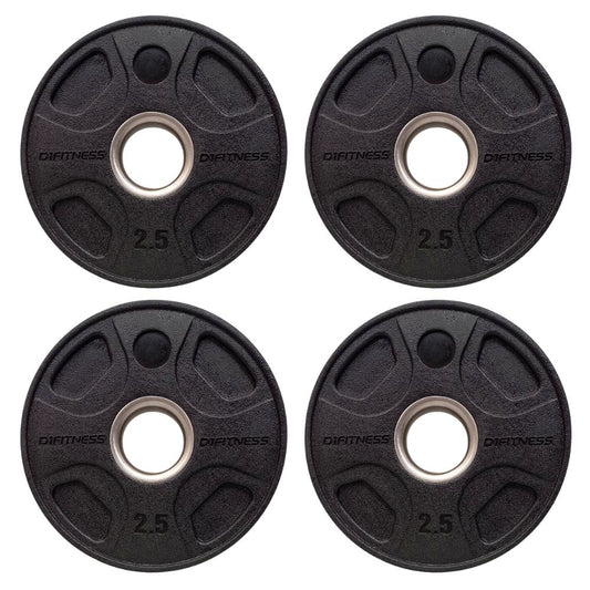 Kit 4 Anilhas Elite Emborrachada 4 Grips 2,5kg