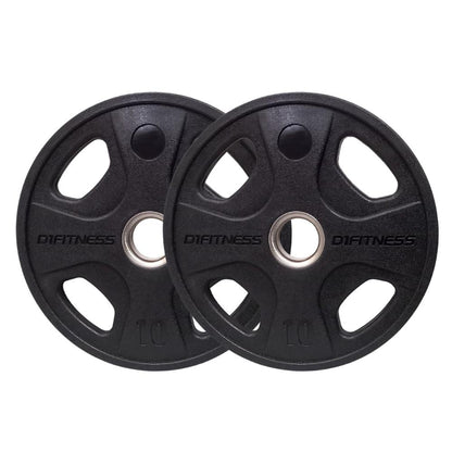 Par Anilhas Elite Emborrachada 4 Grips 10kg - D1Fitness