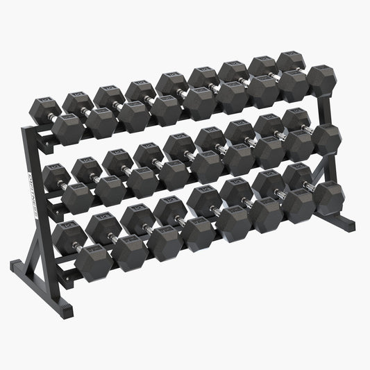 Kit Suporte Expositor Longo + Halteres (1 a 30kg)