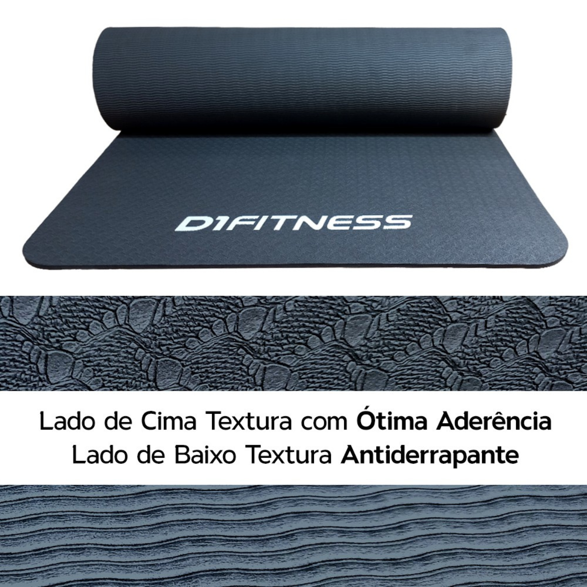 Kit Colchonete Emborrachado + Tapete Yoga + Foam Roller 30cm - D1Fitness